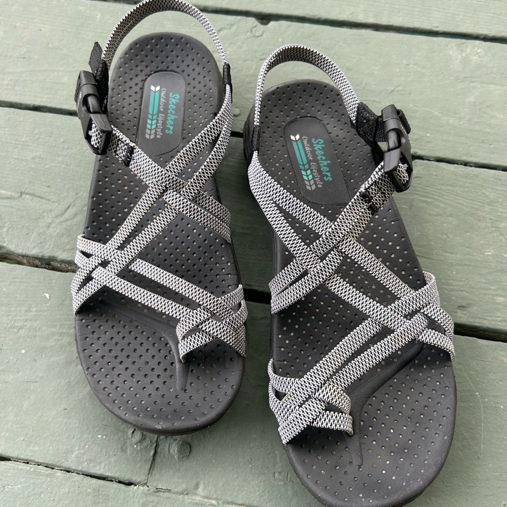 Skechers Black Outdoor Sandals with Adjustable Straps